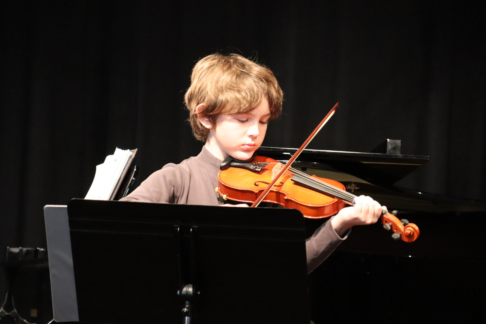 Student playing violin